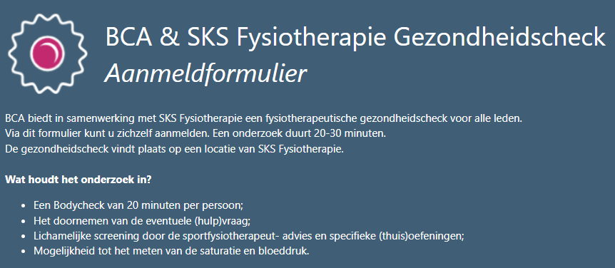 BCA en SKS gezondheidscheck